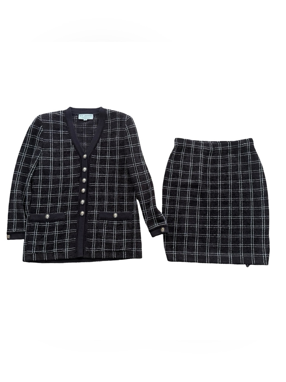 St. John Brown 2 Piece Skirt & Jacket Set Sz 2 & 4